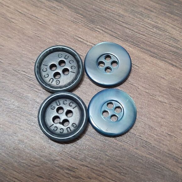 Gucci Set of Four Dark Teal 4-Hole Buttons - Picture 1 of 3